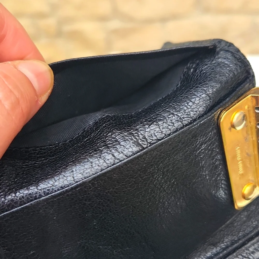 Miu Miu Pebbled Leather Jeweled & Studded Black Key Holder - Picture 11 of 13